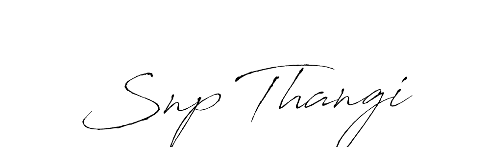 Create a beautiful signature design for name Snp Thangi. With this signature (Antro_Vectra) fonts, you can make a handwritten signature for free. Snp Thangi signature style 6 images and pictures png