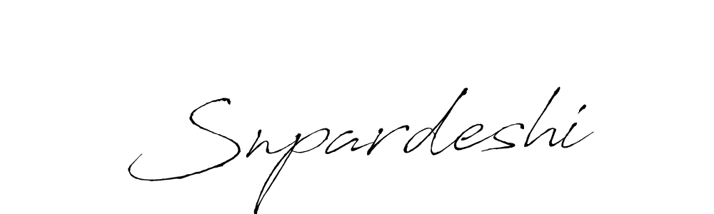 Make a beautiful signature design for name Snpardeshi. With this signature (Antro_Vectra) style, you can create a handwritten signature for free. Snpardeshi signature style 6 images and pictures png