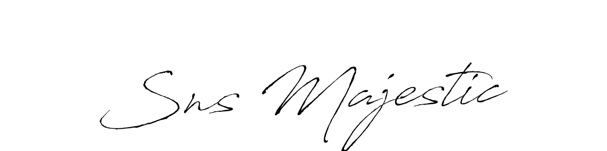 Create a beautiful signature design for name Sns Majestic. With this signature (Antro_Vectra) fonts, you can make a handwritten signature for free. Sns Majestic signature style 6 images and pictures png