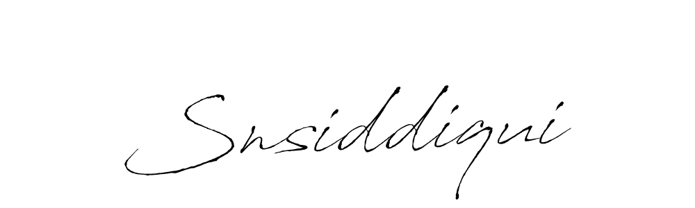 Create a beautiful signature design for name Snsiddiqui. With this signature (Antro_Vectra) fonts, you can make a handwritten signature for free. Snsiddiqui signature style 6 images and pictures png