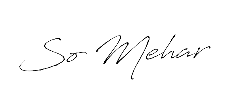 Also You can easily find your signature by using the search form. We will create So Mehar name handwritten signature images for you free of cost using Antro_Vectra sign style. So Mehar signature style 6 images and pictures png
