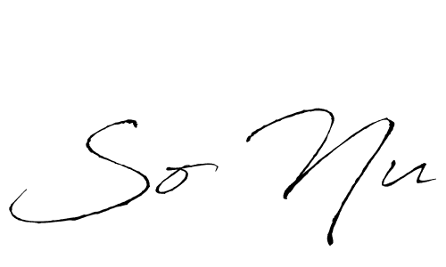 Make a beautiful signature design for name So Nu. With this signature (Antro_Vectra) style, you can create a handwritten signature for free. So Nu signature style 6 images and pictures png