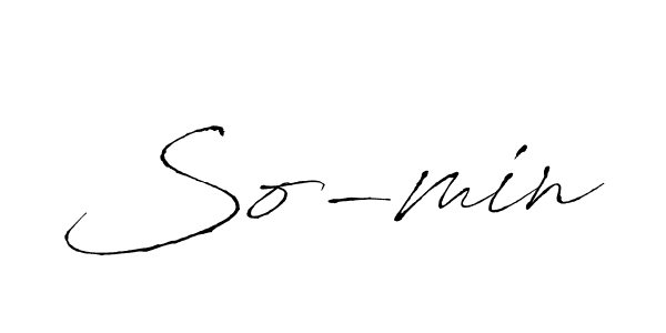 Use a signature maker to create a handwritten signature online. With this signature software, you can design (Antro_Vectra) your own signature for name So-min. So-min signature style 6 images and pictures png