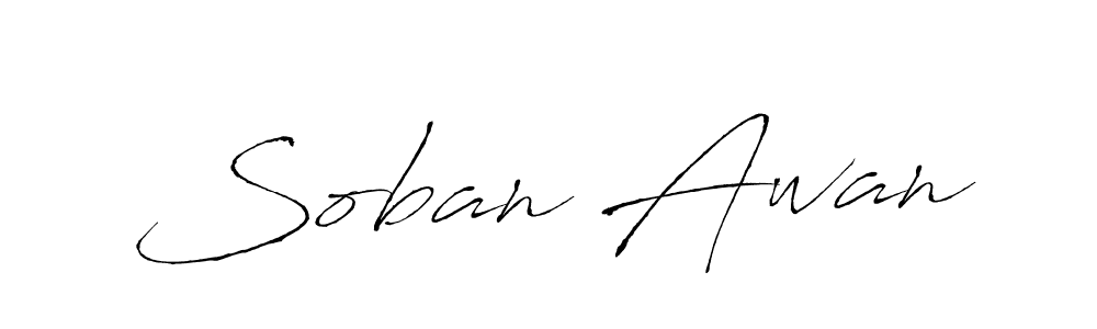 How to make Soban Awan name signature. Use Antro_Vectra style for creating short signs online. This is the latest handwritten sign. Soban Awan signature style 6 images and pictures png