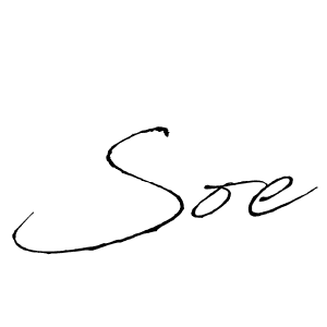 Make a beautiful signature design for name Soe. With this signature (Antro_Vectra) style, you can create a handwritten signature for free. Soe signature style 6 images and pictures png