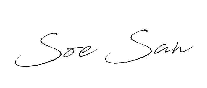 Similarly Antro_Vectra is the best handwritten signature design. Signature creator online .You can use it as an online autograph creator for name Soe San. Soe San signature style 6 images and pictures png