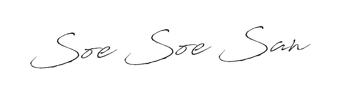 Use a signature maker to create a handwritten signature online. With this signature software, you can design (Antro_Vectra) your own signature for name Soe Soe San. Soe Soe San signature style 6 images and pictures png