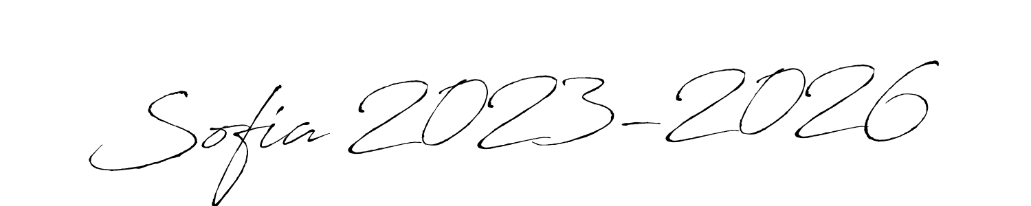 Antro_Vectra is a professional signature style that is perfect for those who want to add a touch of class to their signature. It is also a great choice for those who want to make their signature more unique. Get Sofia 2023-2026 name to fancy signature for free. Sofia 2023-2026 signature style 6 images and pictures png