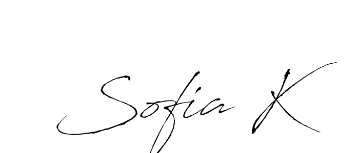 The best way (Antro_Vectra) to make a short signature is to pick only two or three words in your name. The name Sofia K include a total of six letters. For converting this name. Sofia K signature style 6 images and pictures png