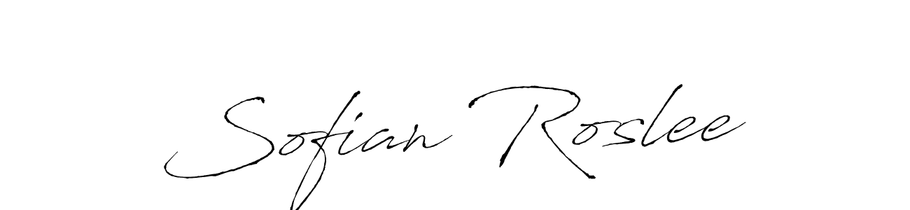 Sofian Roslee stylish signature style. Best Handwritten Sign (Antro_Vectra) for my name. Handwritten Signature Collection Ideas for my name Sofian Roslee. Sofian Roslee signature style 6 images and pictures png