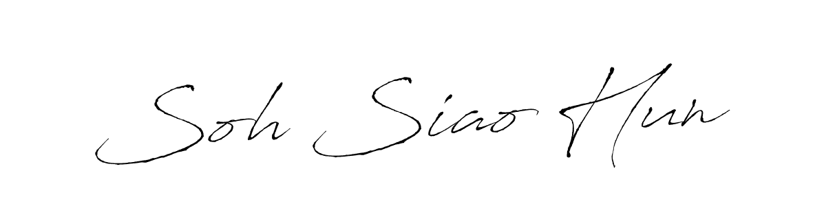 How to make Soh Siao Hun name signature. Use Antro_Vectra style for creating short signs online. This is the latest handwritten sign. Soh Siao Hun signature style 6 images and pictures png