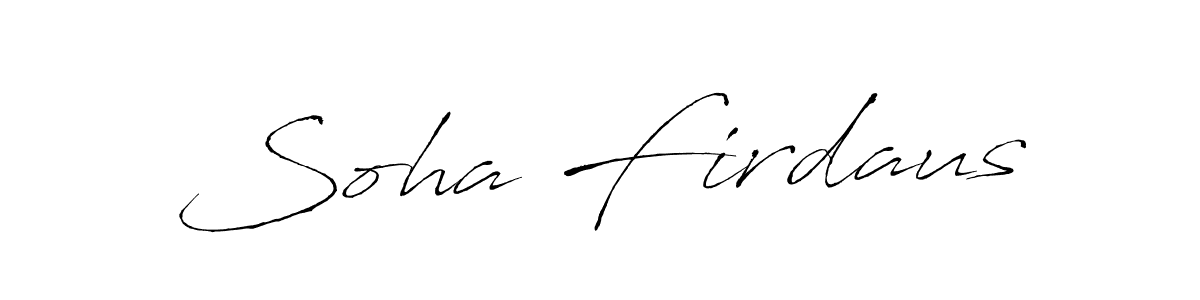 if you are searching for the best signature style for your name Soha Firdaus. so please give up your signature search. here we have designed multiple signature styles  using Antro_Vectra. Soha Firdaus signature style 6 images and pictures png