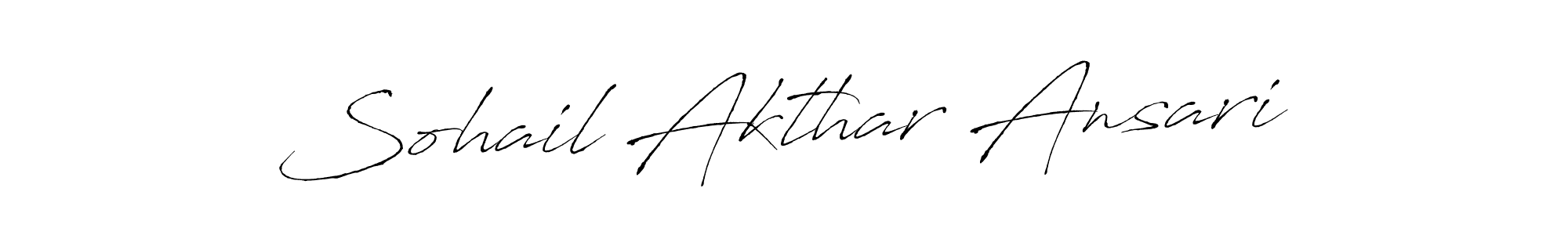 How to make Sohail Akthar Ansari name signature. Use Antro_Vectra style for creating short signs online. This is the latest handwritten sign. Sohail Akthar Ansari signature style 6 images and pictures png