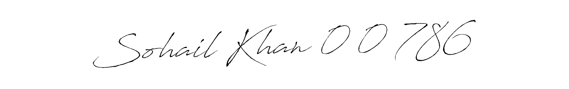 Use a signature maker to create a handwritten signature online. With this signature software, you can design (Antro_Vectra) your own signature for name Sohail Khan 0 0 786. Sohail Khan 0 0 786 signature style 6 images and pictures png