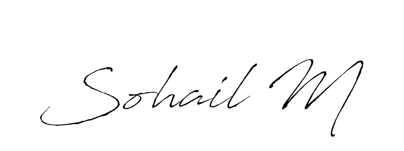 Create a beautiful signature design for name Sohail M. With this signature (Antro_Vectra) fonts, you can make a handwritten signature for free. Sohail M signature style 6 images and pictures png