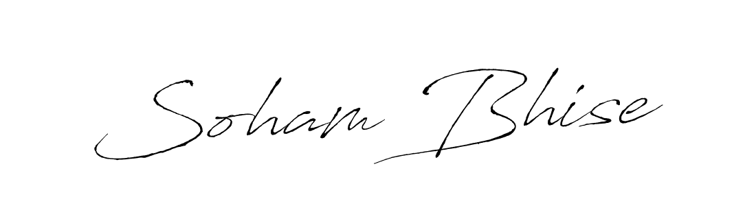 Make a beautiful signature design for name Soham Bhise. With this signature (Antro_Vectra) style, you can create a handwritten signature for free. Soham Bhise signature style 6 images and pictures png