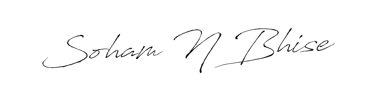 Create a beautiful signature design for name Soham N Bhise. With this signature (Antro_Vectra) fonts, you can make a handwritten signature for free. Soham N Bhise signature style 6 images and pictures png