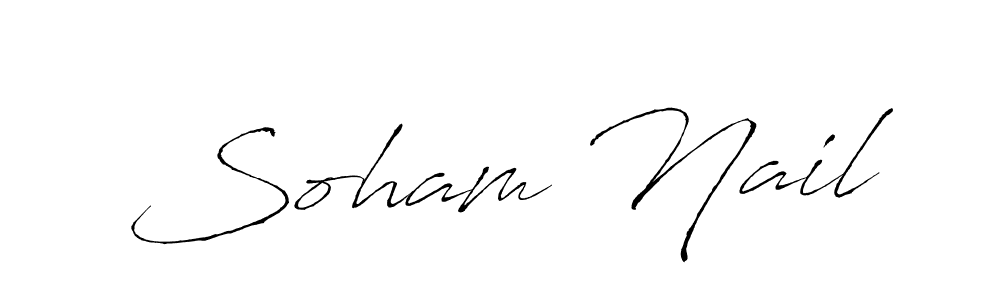 if you are searching for the best signature style for your name Soham Nail. so please give up your signature search. here we have designed multiple signature styles  using Antro_Vectra. Soham Nail signature style 6 images and pictures png