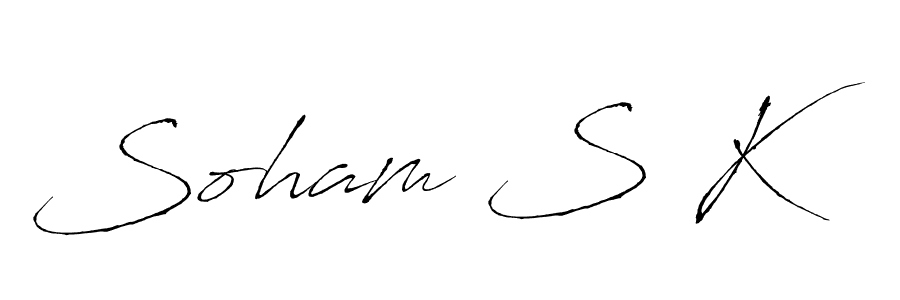 if you are searching for the best signature style for your name Soham S K. so please give up your signature search. here we have designed multiple signature styles  using Antro_Vectra. Soham S K signature style 6 images and pictures png