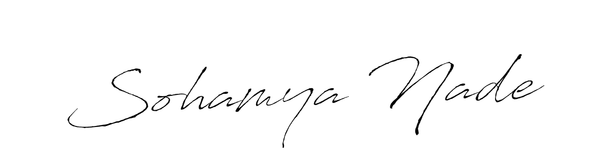 Antro_Vectra is a professional signature style that is perfect for those who want to add a touch of class to their signature. It is also a great choice for those who want to make their signature more unique. Get Sohamya Nade name to fancy signature for free. Sohamya Nade signature style 6 images and pictures png