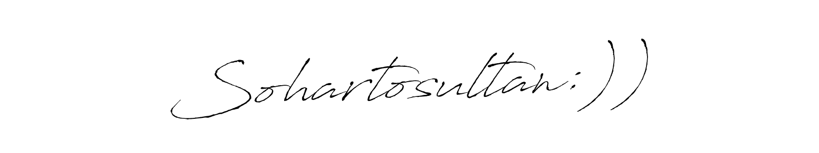 if you are searching for the best signature style for your name Sohartosultan:)). so please give up your signature search. here we have designed multiple signature styles  using Antro_Vectra. Sohartosultan:)) signature style 6 images and pictures png