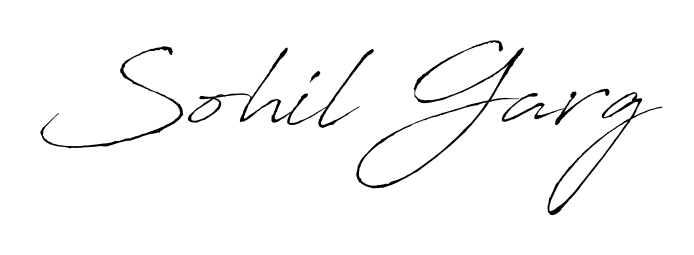 The Antro_Vectra handwriting style adds charm and authenticity to name Sohil Garg. A wonderful choice for personal thank-you notes. Sohil Garg signature style 6 images and pictures png