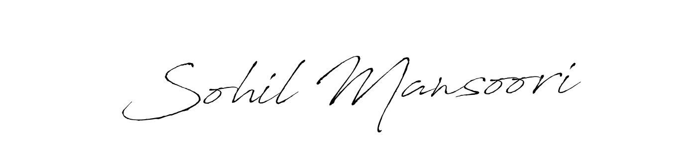 How to make Sohil Mansoori name signature. Use Antro_Vectra style for creating short signs online. This is the latest handwritten sign. Sohil Mansoori signature style 6 images and pictures png