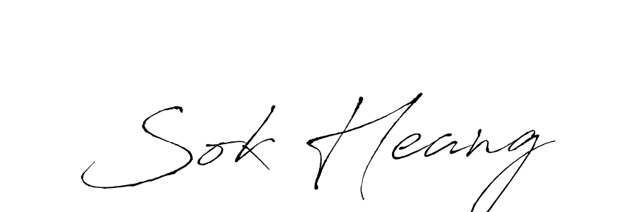 You should practise on your own different ways (Antro_Vectra) to write your name (Sok Heang) in signature. don't let someone else do it for you. Sok Heang signature style 6 images and pictures png