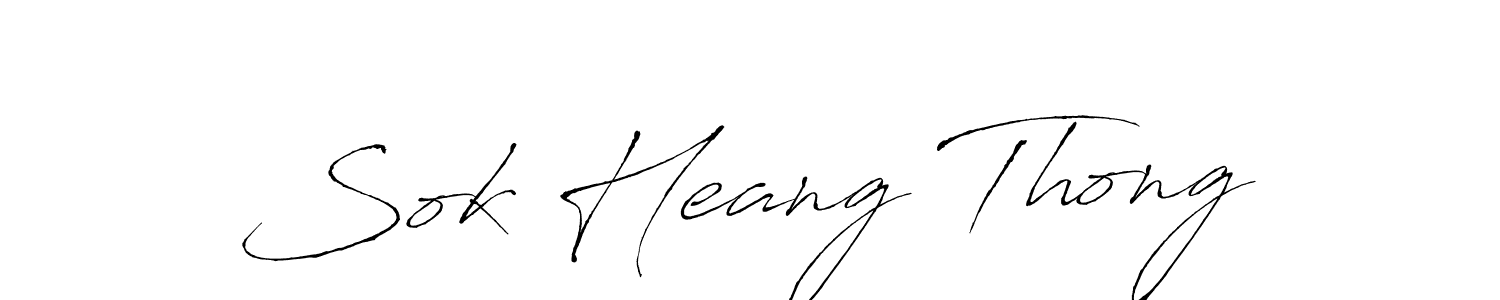 The best way (Antro_Vectra) to make a short signature is to pick only two or three words in your name. The name Sok Heang Thong include a total of six letters. For converting this name. Sok Heang Thong signature style 6 images and pictures png