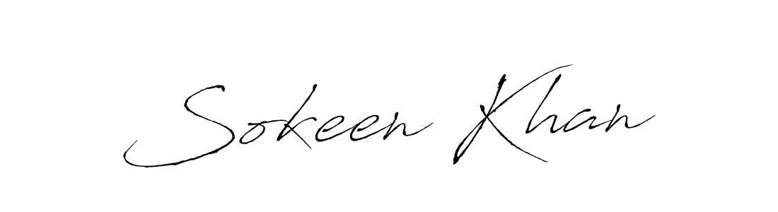 Create a beautiful signature design for name Sokeen Khan. With this signature (Antro_Vectra) fonts, you can make a handwritten signature for free. Sokeen Khan signature style 6 images and pictures png
