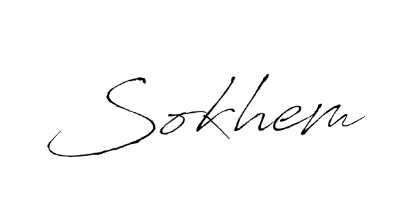 How to make Sokhem signature? Antro_Vectra is a professional autograph style. Create handwritten signature for Sokhem name. Sokhem signature style 6 images and pictures png