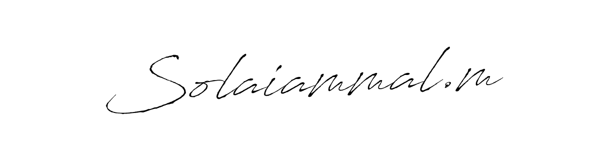 The best way (Antro_Vectra) to make a short signature is to pick only two or three words in your name. The name Solaiammal.m include a total of six letters. For converting this name. Solaiammal.m signature style 6 images and pictures png