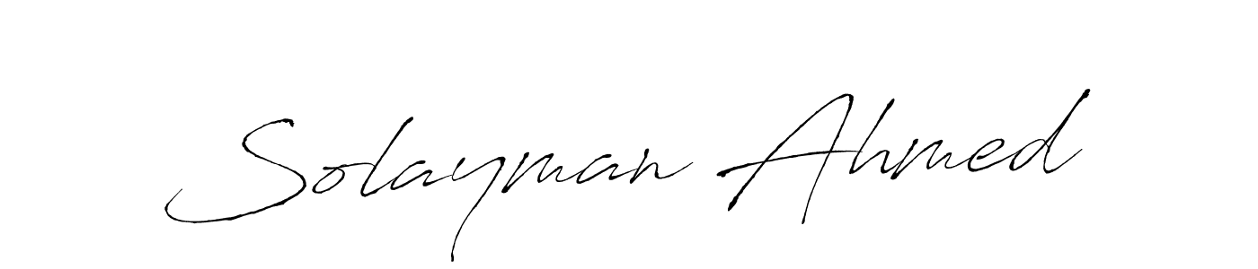 Use a signature maker to create a handwritten signature online. With this signature software, you can design (Antro_Vectra) your own signature for name Solayman Ahmed. Solayman Ahmed signature style 6 images and pictures png