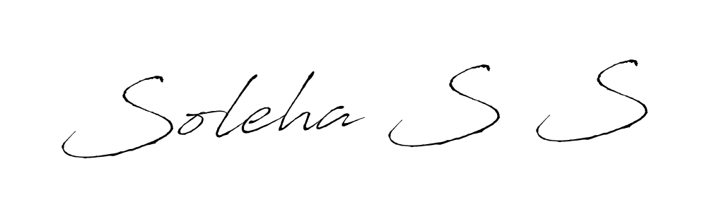 Also You can easily find your signature by using the search form. We will create Soleha S S name handwritten signature images for you free of cost using Antro_Vectra sign style. Soleha S S signature style 6 images and pictures png