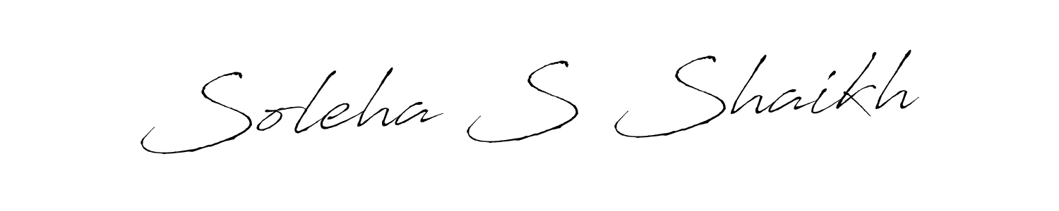 Antro_Vectra is a professional signature style that is perfect for those who want to add a touch of class to their signature. It is also a great choice for those who want to make their signature more unique. Get Soleha S Shaikh name to fancy signature for free. Soleha S Shaikh signature style 6 images and pictures png