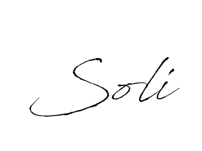 Use a signature maker to create a handwritten signature online. With this signature software, you can design (Antro_Vectra) your own signature for name Soli. Soli signature style 6 images and pictures png