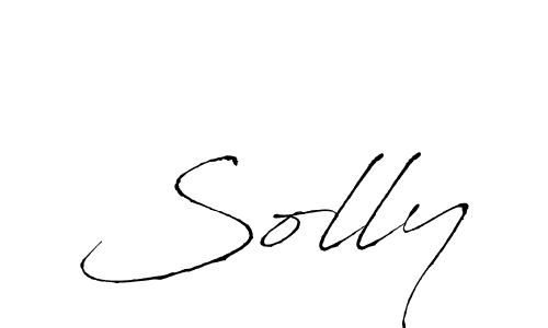 Make a beautiful signature design for name Solly. With this signature (Antro_Vectra) style, you can create a handwritten signature for free. Solly signature style 6 images and pictures png