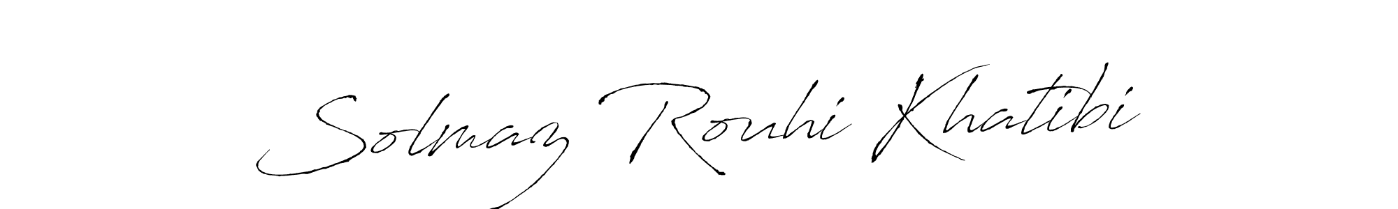 Design your own signature with our free online signature maker. With this signature software, you can create a handwritten (Antro_Vectra) signature for name Solmaz Rouhi Khatibi. Solmaz Rouhi Khatibi signature style 6 images and pictures png