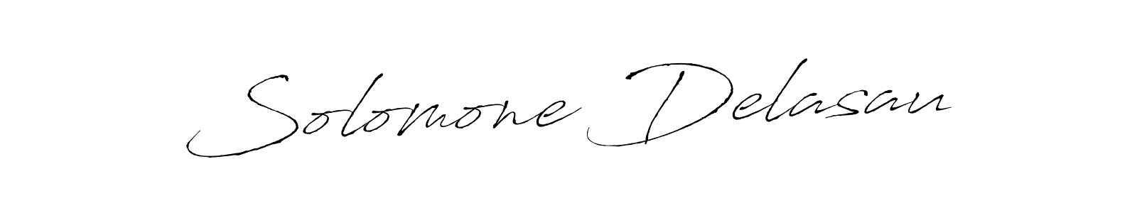 Make a beautiful signature design for name Solomone Delasau. With this signature (Antro_Vectra) style, you can create a handwritten signature for free. Solomone Delasau signature style 6 images and pictures png