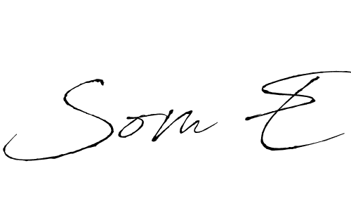 The best way (Antro_Vectra) to make a short signature is to pick only two or three words in your name. The name Som E include a total of six letters. For converting this name. Som E signature style 6 images and pictures png