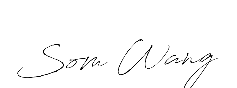 How to make Som Wang name signature. Use Antro_Vectra style for creating short signs online. This is the latest handwritten sign. Som Wang signature style 6 images and pictures png