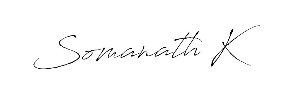Create a beautiful signature design for name Somanath K. With this signature (Antro_Vectra) fonts, you can make a handwritten signature for free. Somanath K signature style 6 images and pictures png