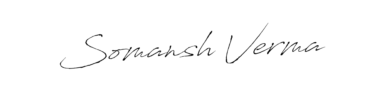 How to make Somansh Verma name signature. Use Antro_Vectra style for creating short signs online. This is the latest handwritten sign. Somansh Verma signature style 6 images and pictures png