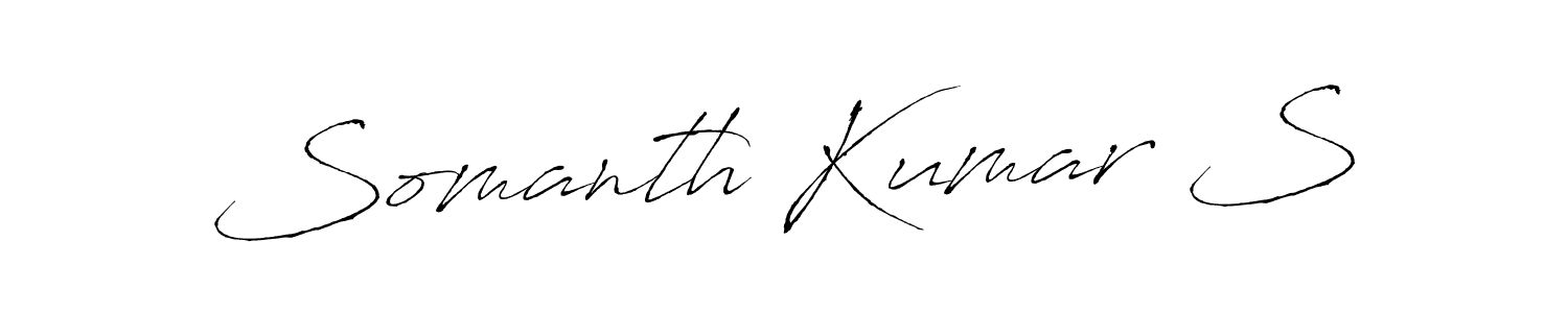 Use a signature maker to create a handwritten signature online. With this signature software, you can design (Antro_Vectra) your own signature for name Somanth Kumar S. Somanth Kumar S signature style 6 images and pictures png