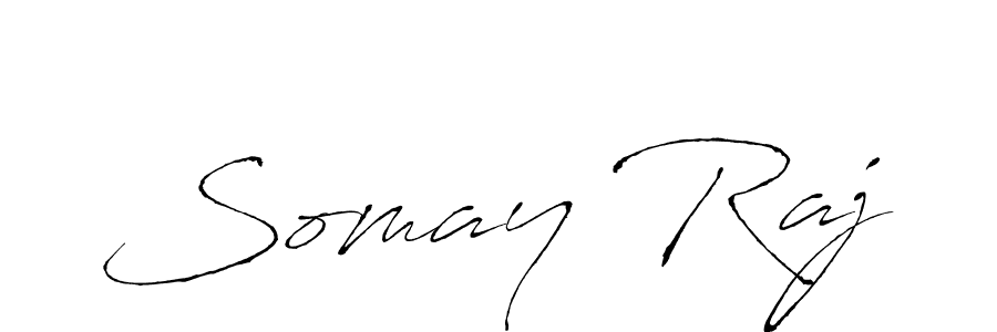 Somay Raj stylish signature style. Best Handwritten Sign (Antro_Vectra) for my name. Handwritten Signature Collection Ideas for my name Somay Raj. Somay Raj signature style 6 images and pictures png