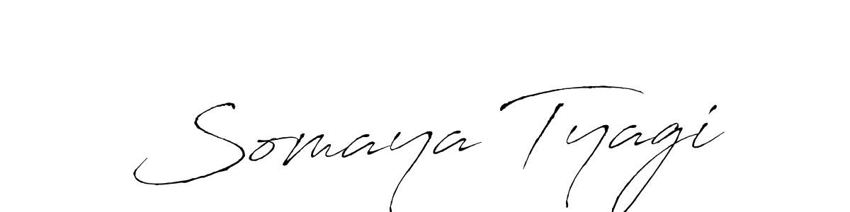 Make a beautiful signature design for name Somaya Tyagi. With this signature (Antro_Vectra) style, you can create a handwritten signature for free. Somaya Tyagi signature style 6 images and pictures png