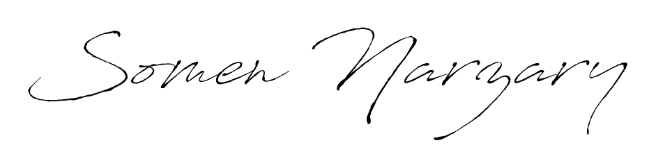 A timeless handwritten aesthetic for Somen Narzary. The Antro_Vectra font gives your signature a handcrafted feel with natural curves. Somen Narzary signature style 6 images and pictures png