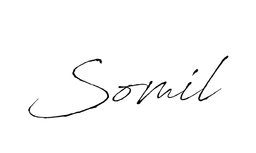 Design your own signature with our free online signature maker. With this signature software, you can create a handwritten (Antro_Vectra) signature for name Somil. Somil signature style 6 images and pictures png