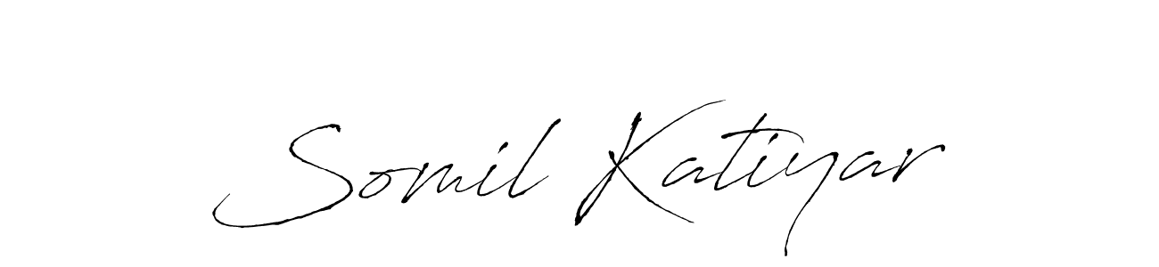 Make a beautiful signature design for name Somil Katiyar. With this signature (Antro_Vectra) style, you can create a handwritten signature for free. Somil Katiyar signature style 6 images and pictures png
