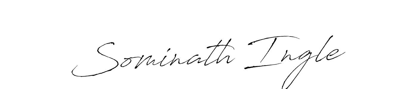 How to make Sominath Ingle name signature. Use Antro_Vectra style for creating short signs online. This is the latest handwritten sign. Sominath Ingle signature style 6 images and pictures png